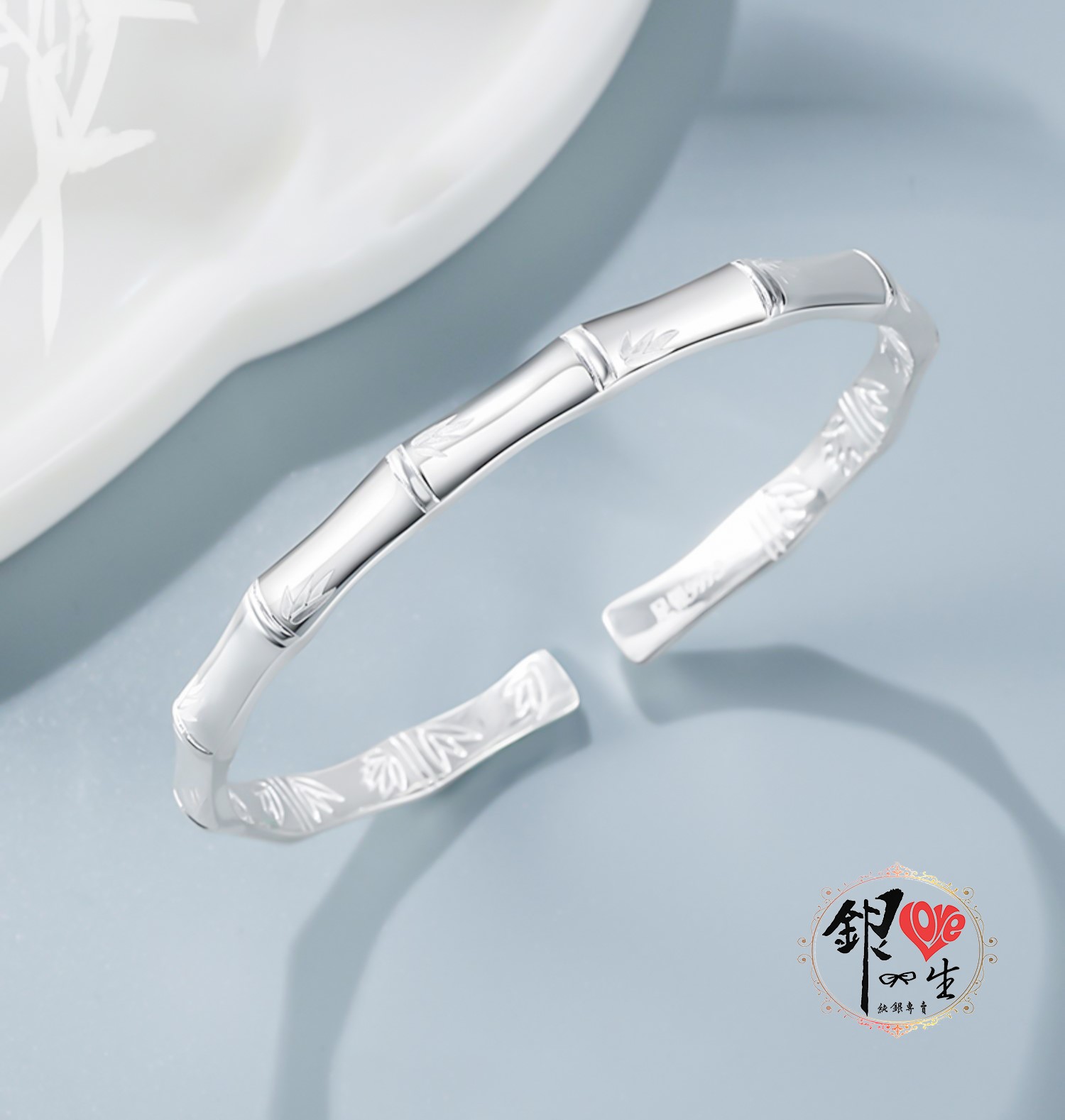 s999純銀 簡約 竹節 手鐲 