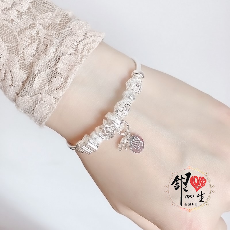 s999純銀 簡約 吉祥象 推拉 手鐲