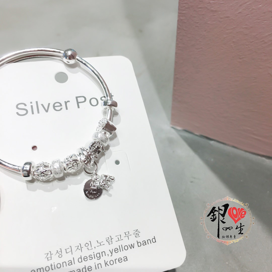 s999純銀 簡約 吉祥象 推拉 手鐲