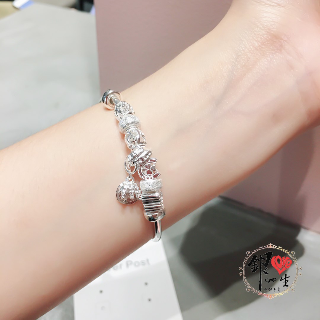 s999純銀 簡約 吉祥象 推拉 手鐲