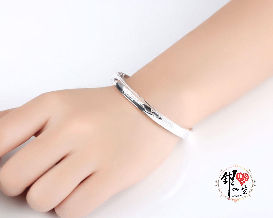 s999純銀 康乃馨 對媽媽的愛 手鐲