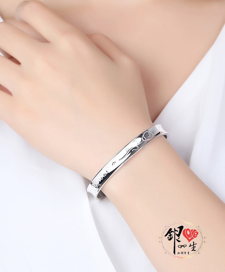 s999純銀 康乃馨 對媽媽的愛 手鐲