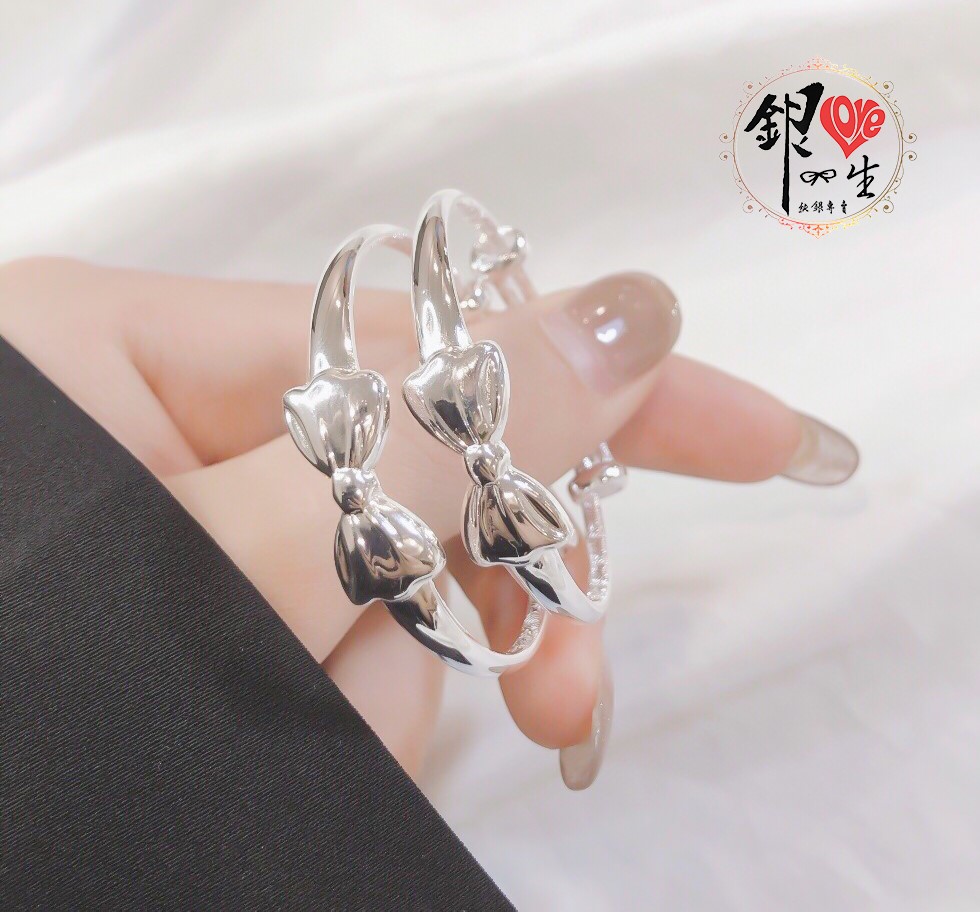 s999純銀 蝴蝶結 超Q 推拉童鐲  