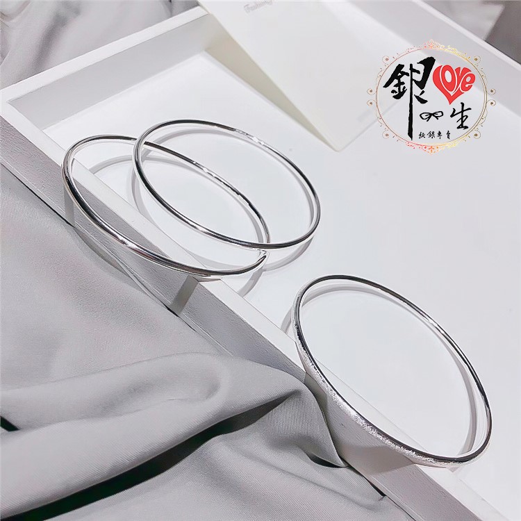 s999純銀 三環波西米亞風 簡約 閉口 手鐲