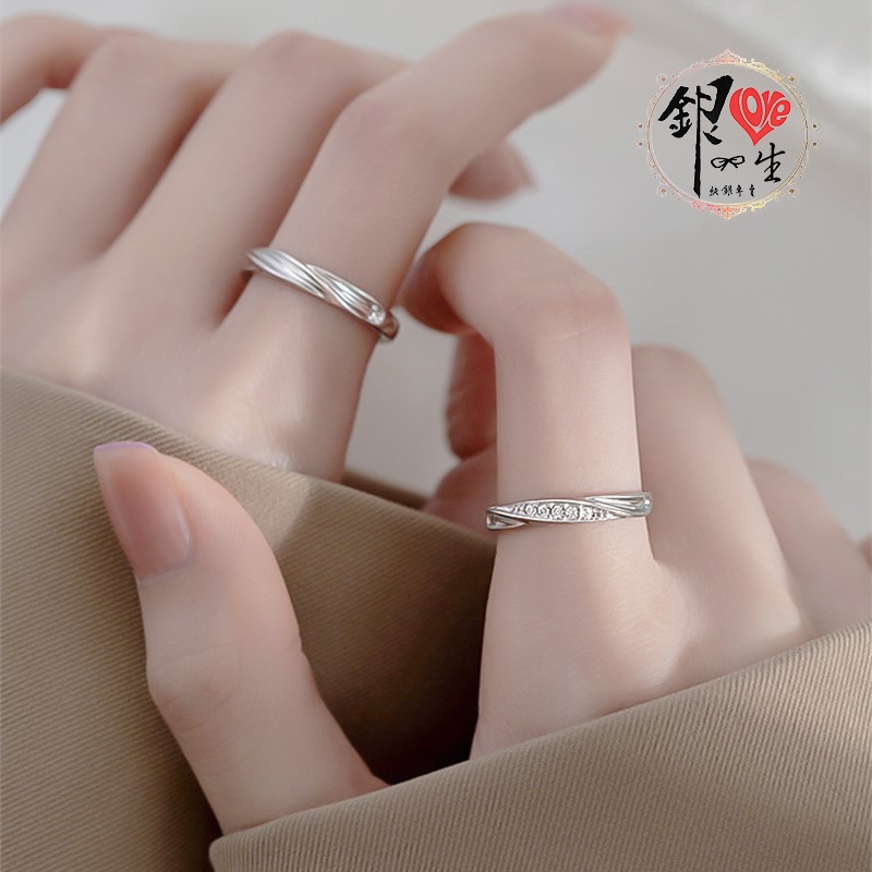 s925純銀 紐紋 簡約 戒