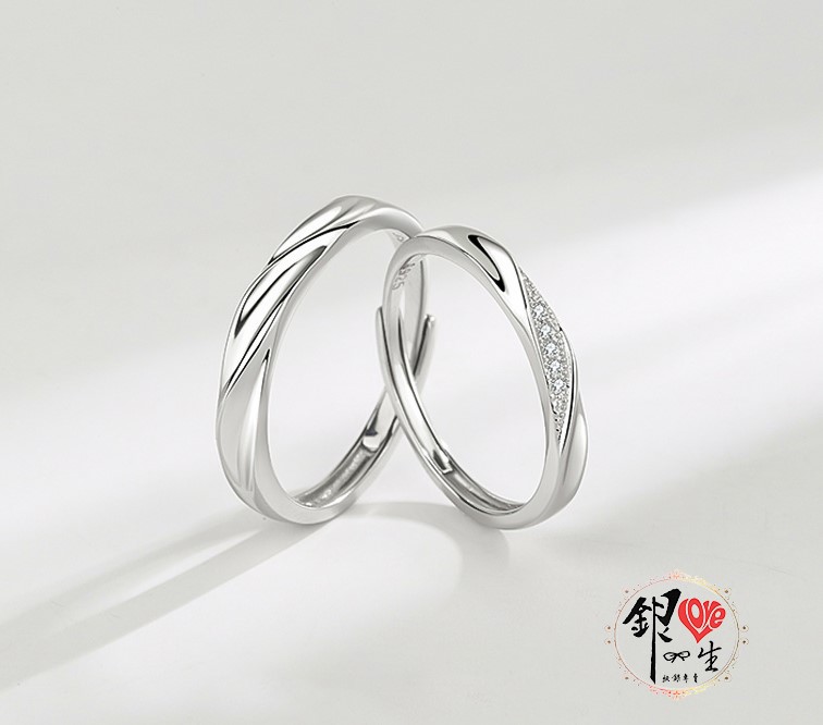 s925純銀 紐紋 簡約 戒