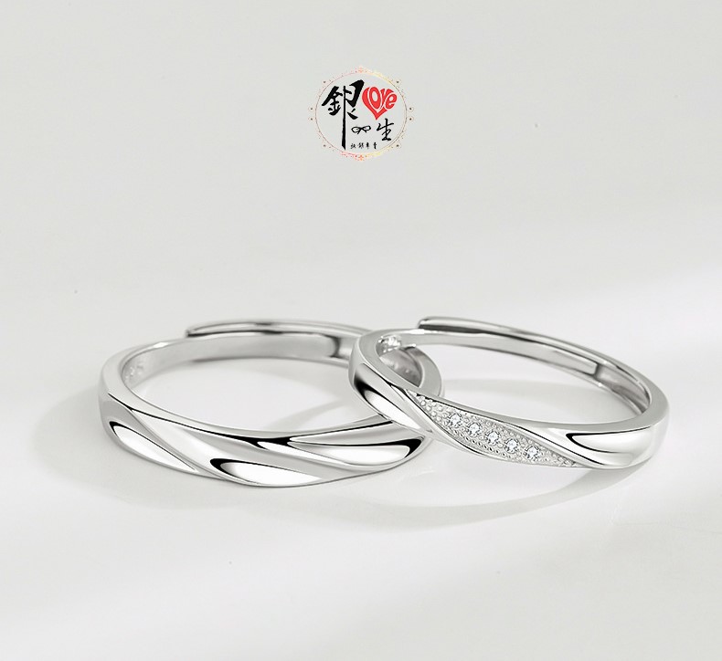 s925純銀 紐紋 簡約 戒