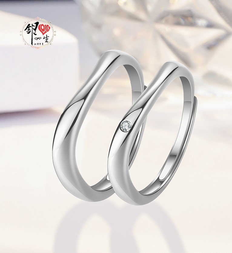 s925純銀戒指  簡約 線條 造型 對戒
