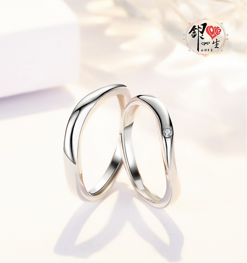 s925純銀戒指  簡約 線條 造型 對戒