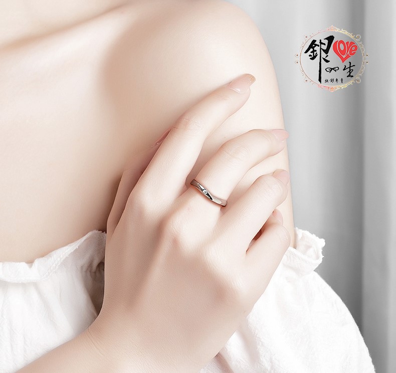 s925純銀戒指  簡約 線條 造型 對戒