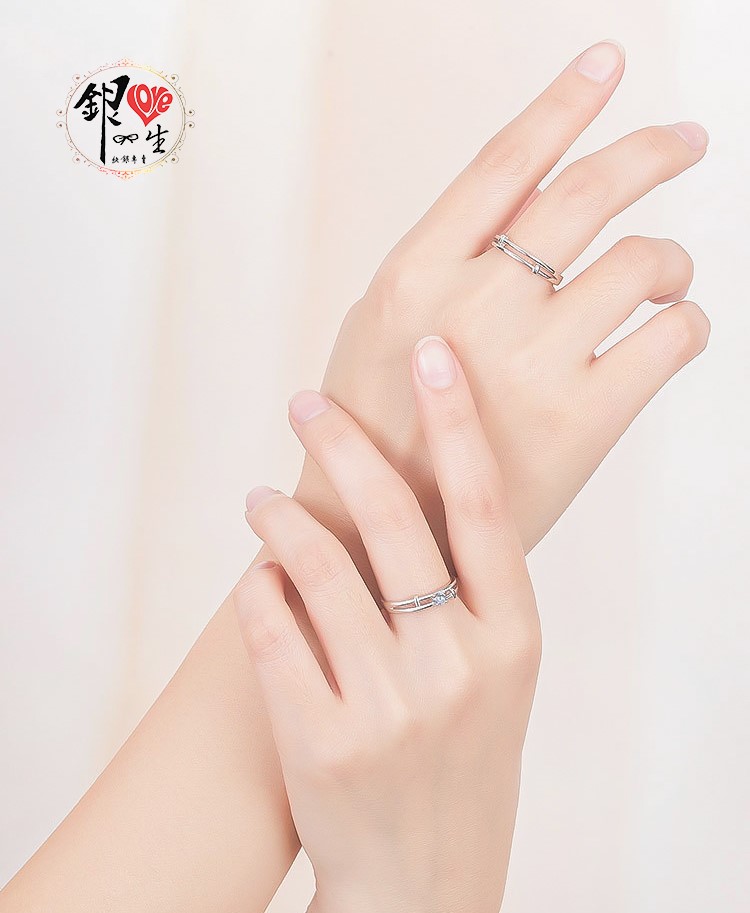 s925純銀戒指 雙線 簡約  對戒 