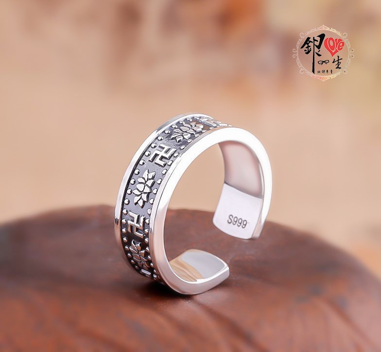  s925純銀戒指 復古卍字 個性 戒