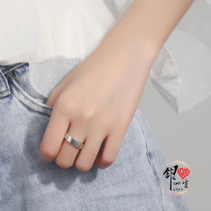  s925純銀戒指  歐式羅馬文造型戒