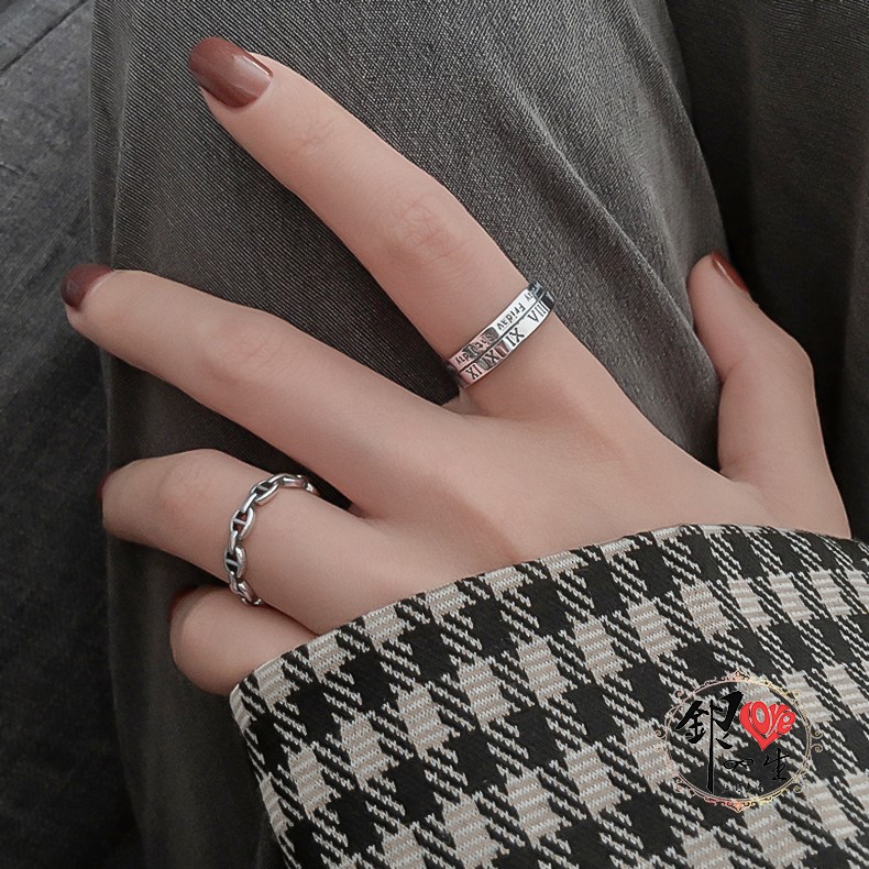  s925純銀戒指  歐式羅馬文造型戒