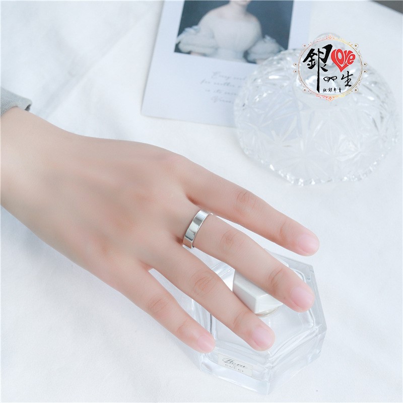 s925純銀戒指 素面寬版 調節 戒