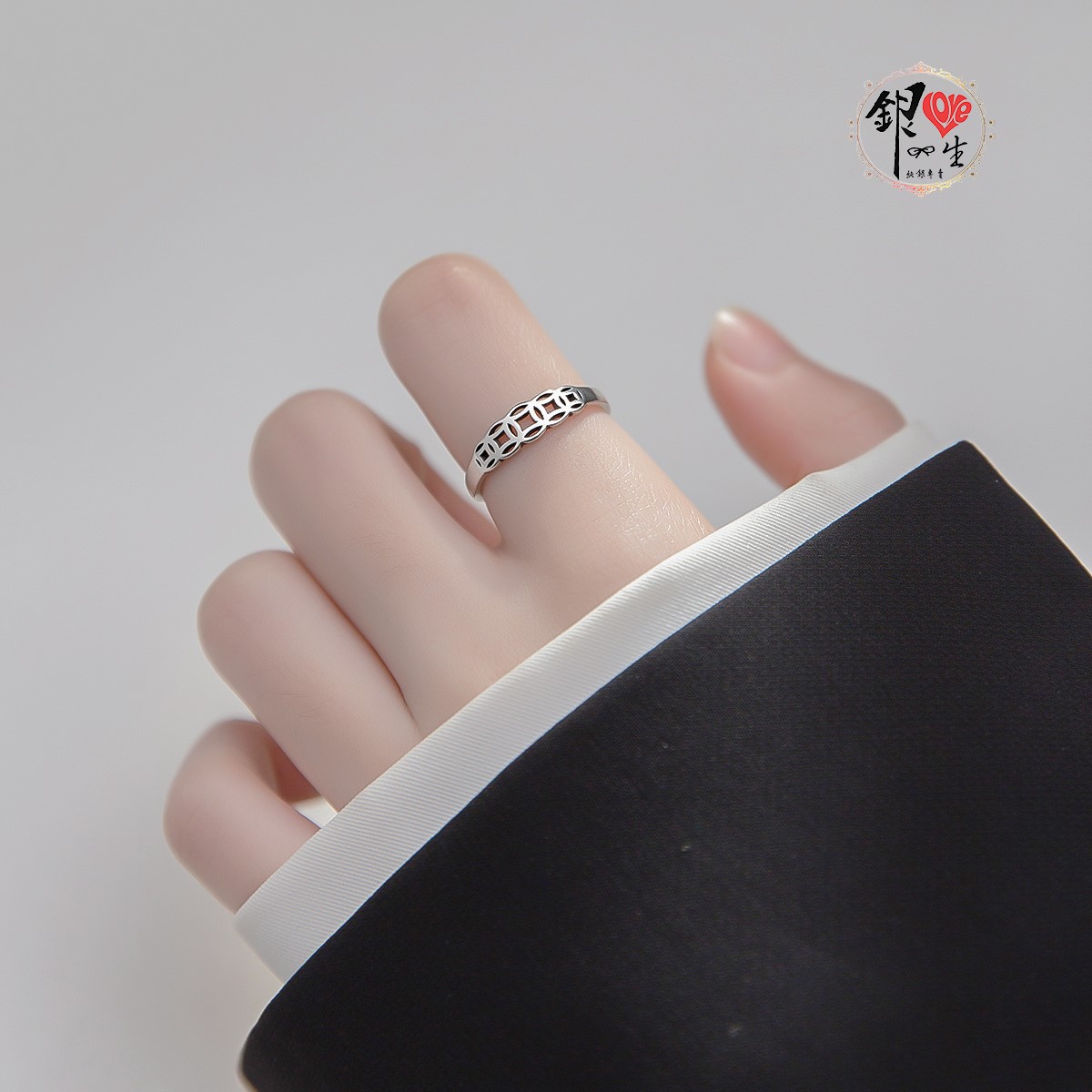 s925純銀 復古五帝銅錢 簡約版 戒