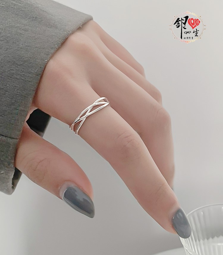  s925純銀 編織交錯 仙氣氣質 戒