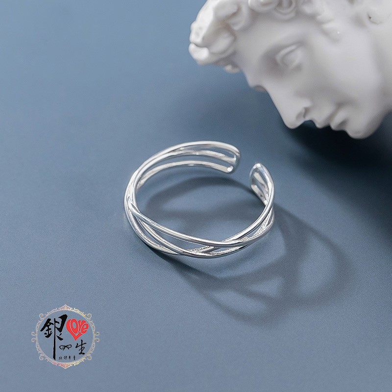  s925純銀 編織交錯 仙氣氣質 戒