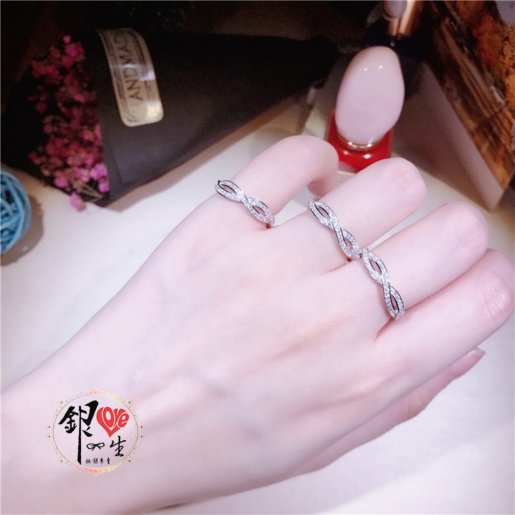 s925純銀戒指 ♾️莫比烏斯 滿鑽 奢華 戒