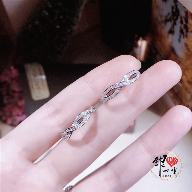 s925純銀戒指 ♾️莫比烏斯 滿鑽 奢華 戒