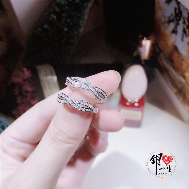 s925純銀戒指 ♾️莫比烏斯 滿鑽 奢華 戒