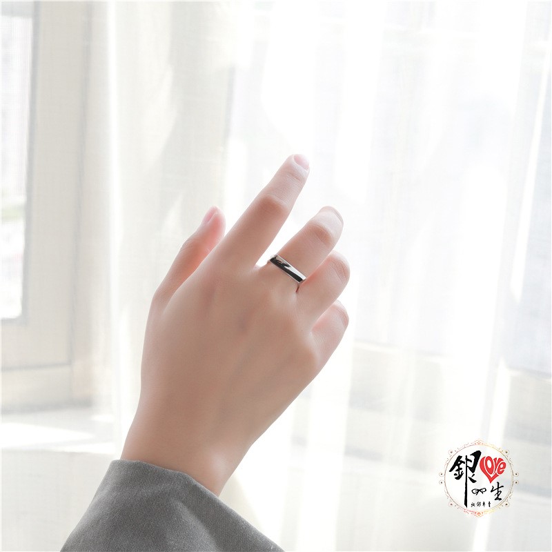  s925純銀 歐美 簡約 四方扭曲 幾何 造型 戒