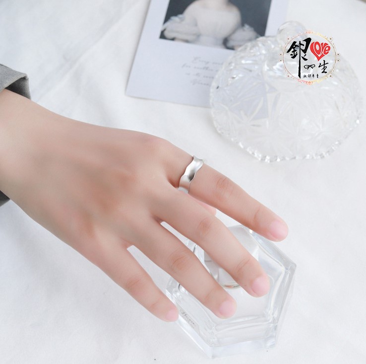  s925純銀 歐美 簡約素雅 波浪 造型 寬版  戒 