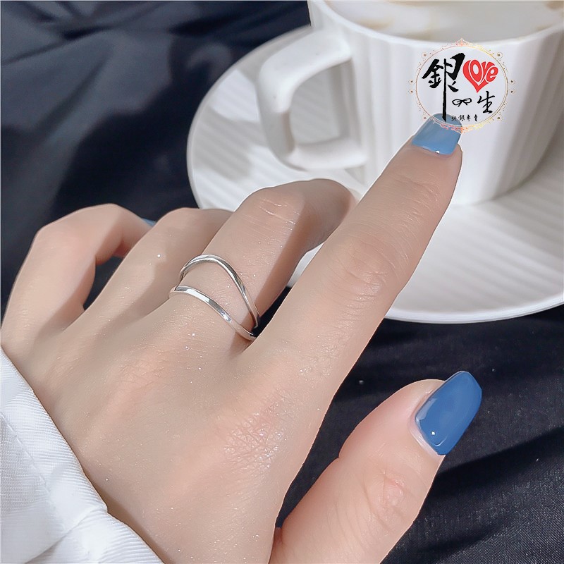  s925純銀 雙線簡約  造型 戒