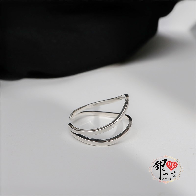  s925純銀 雙線簡約  造型 戒