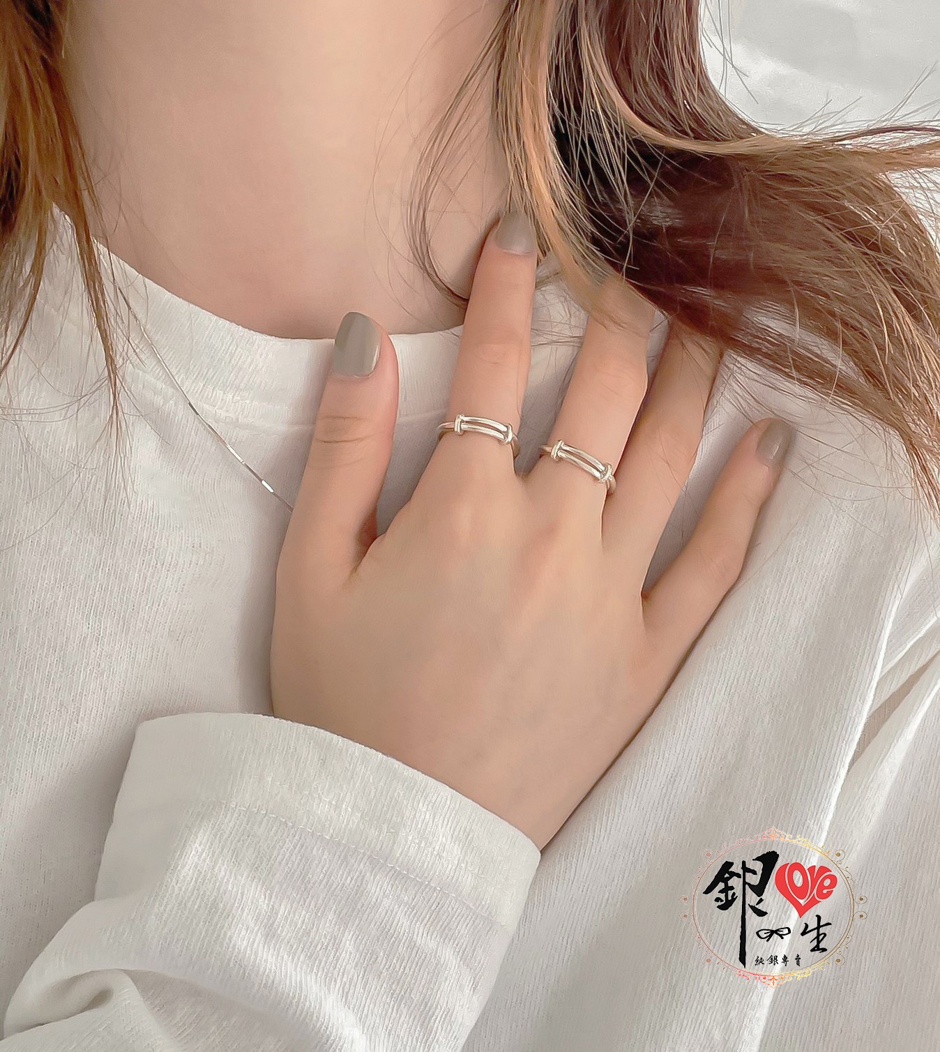  s925純銀 調節環 簡約 造型 戒
