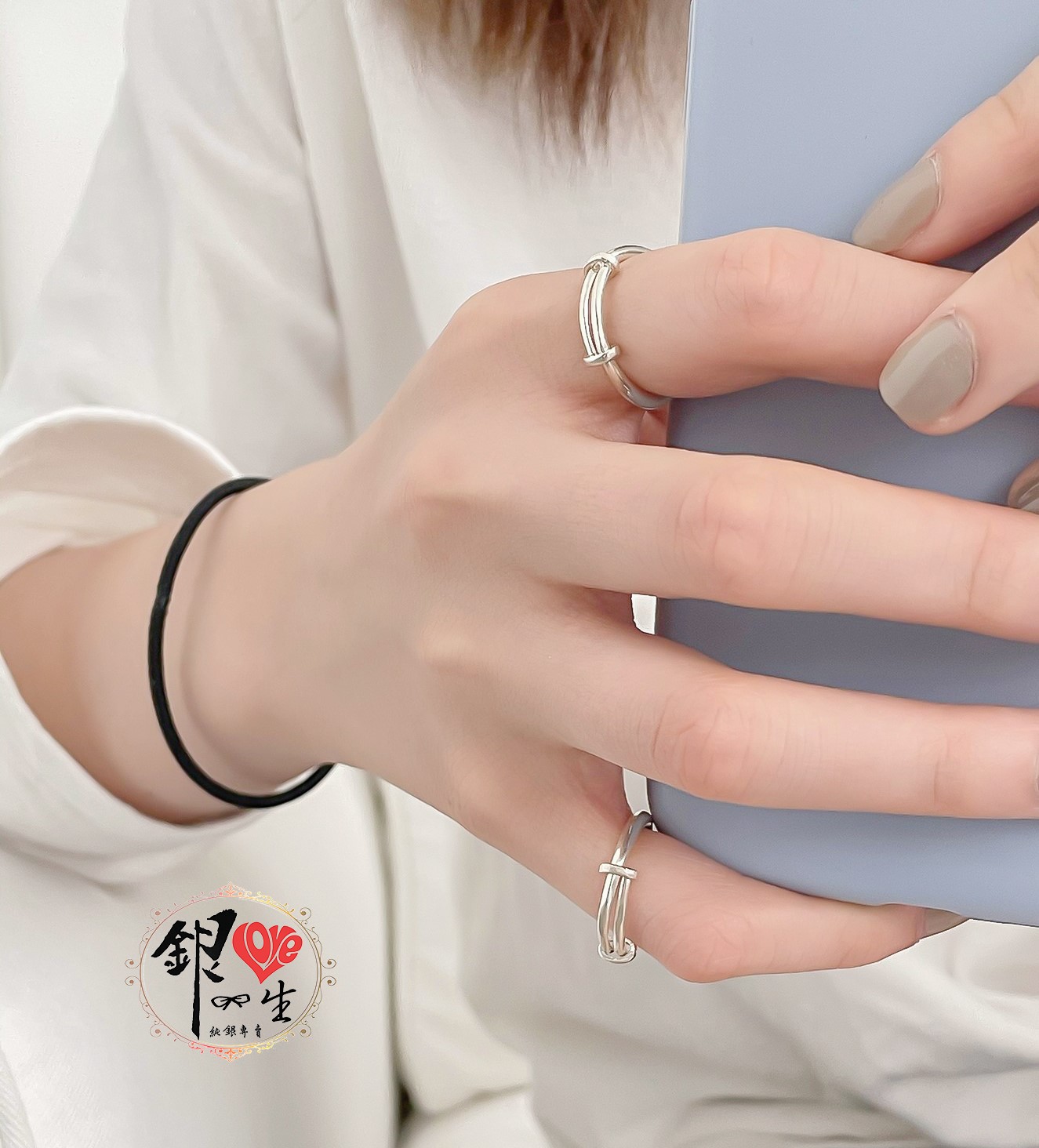  s925純銀 調節環 簡約 造型 戒