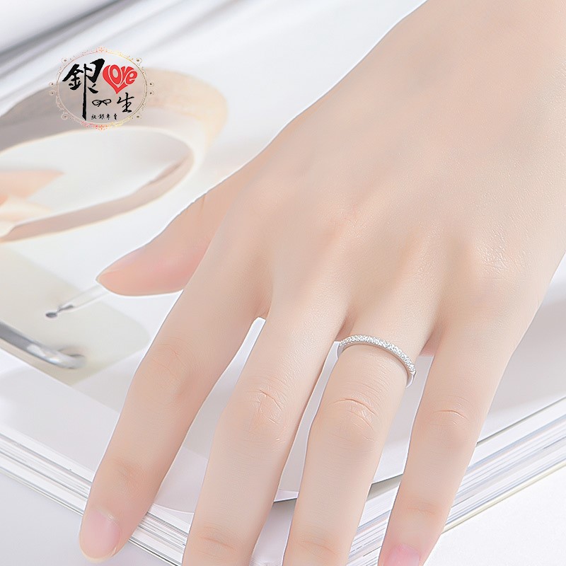 s925純銀 八心八箭 排鑽 精緻  戒