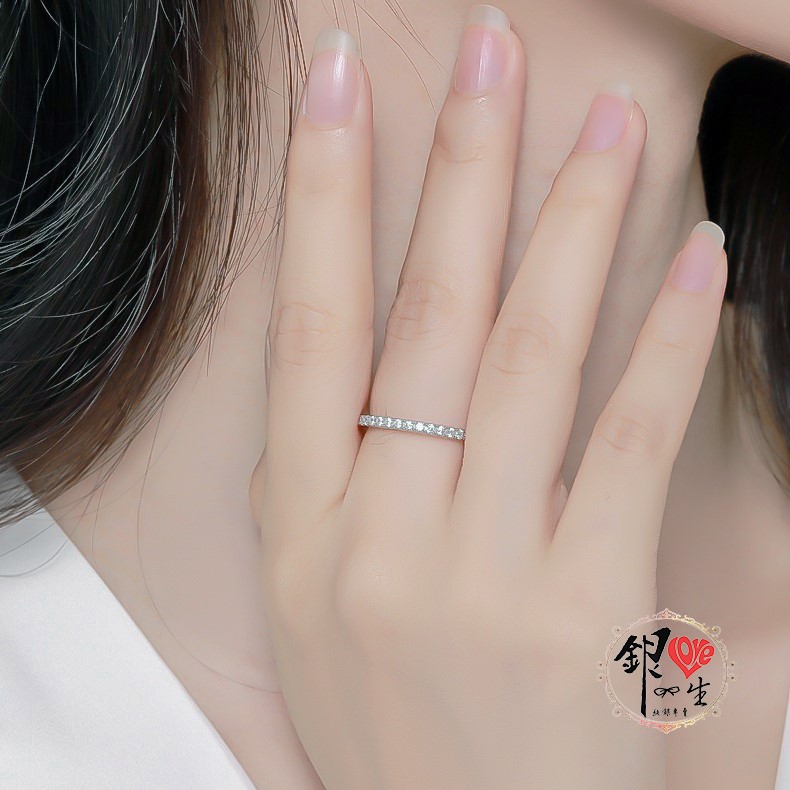 s925純銀 八心八箭 排鑽 精緻  戒