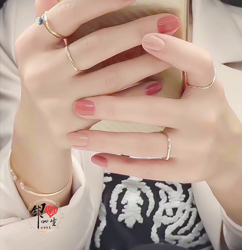  s925純銀 18k金 四方 時尚 戒