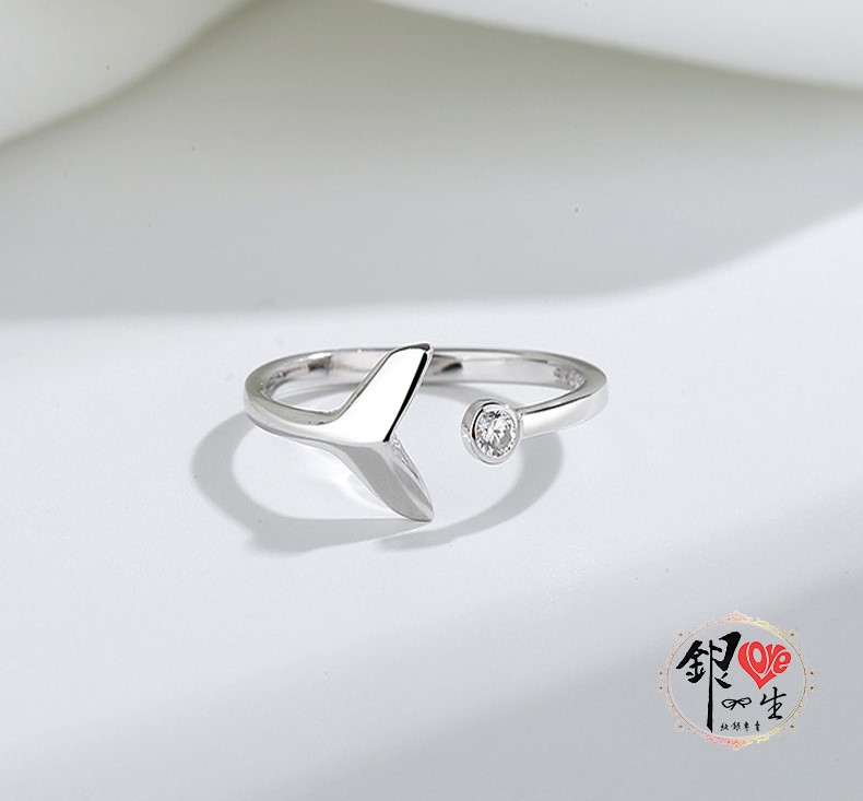s925純銀 幸運鯨魚尾 魚生有你 戒