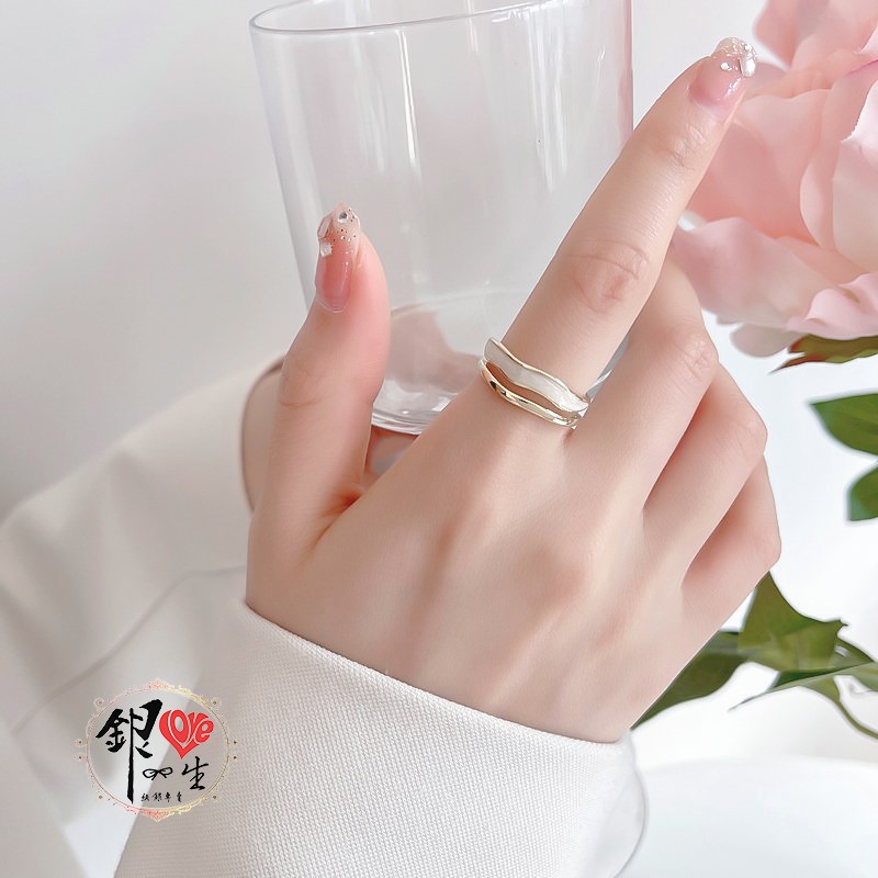 s925純銀  雙層系列 金色奢華 戒