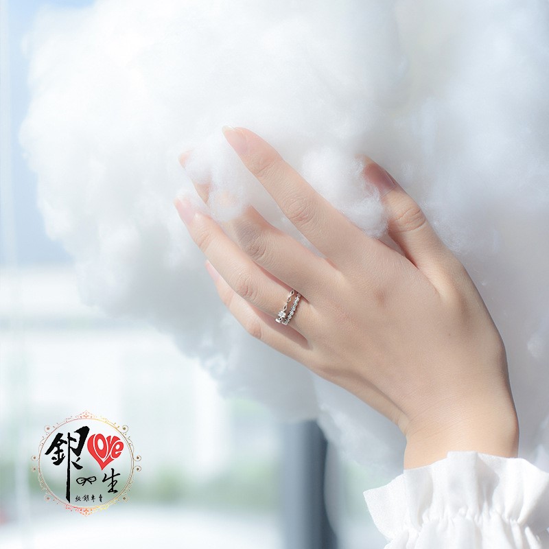  s925純銀戒指  蕾絲雙層 花冠 戒