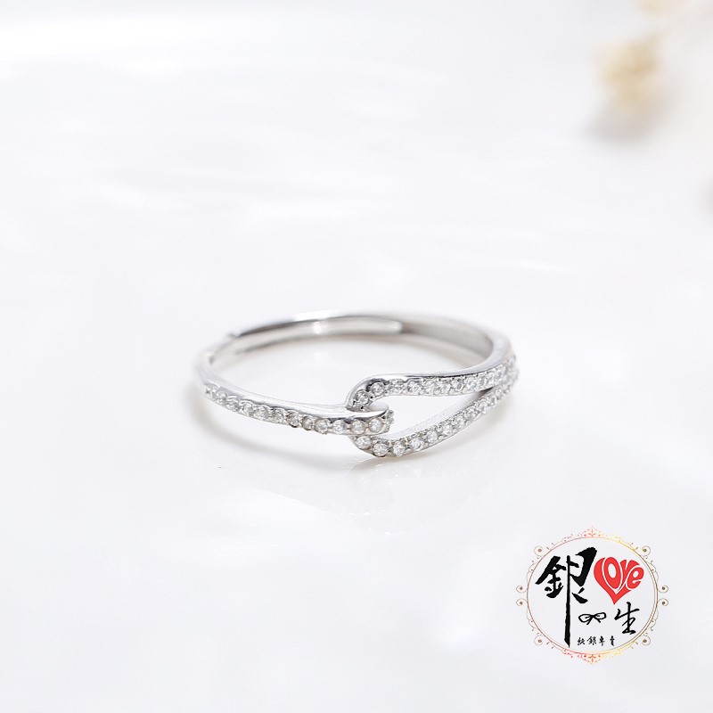  s925純銀戒指  滿鑽 簡約清新 鈕扣造型  戒