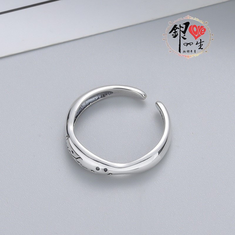 s925純銀戒指 簡約 微笑 幸運 戒