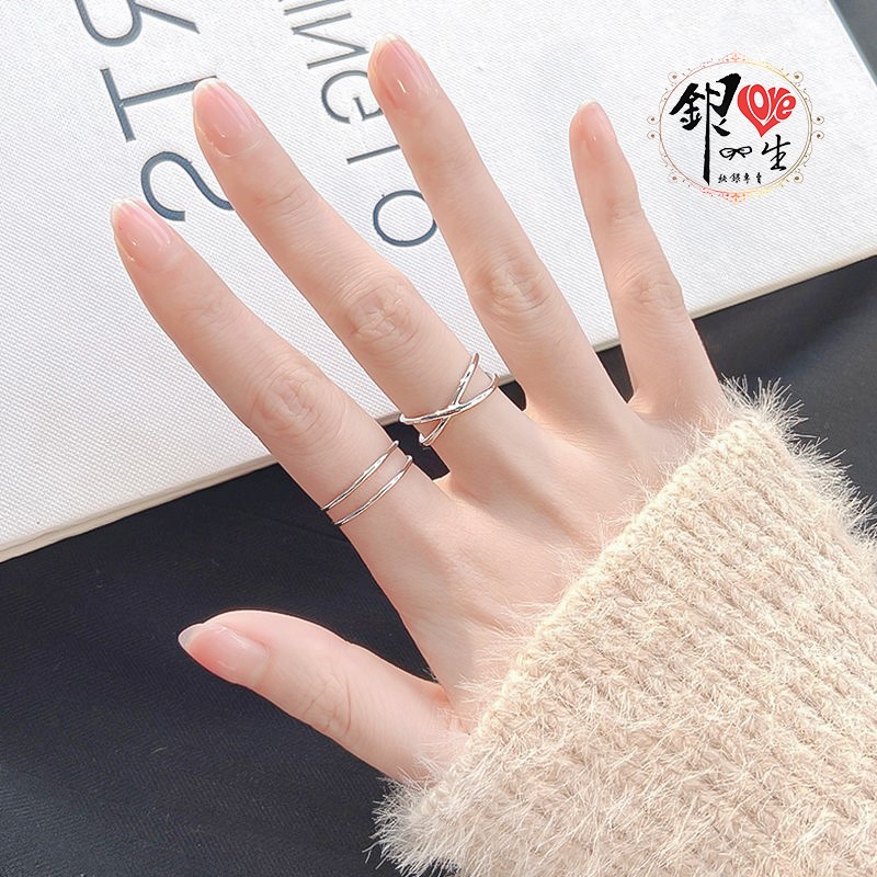 s925純銀戒指 簡約 交叉 X 造型 戒