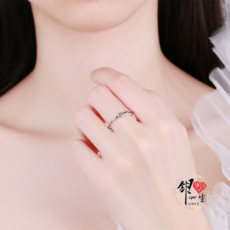 s925純銀 八心八箭 單鑽  簡約  戒