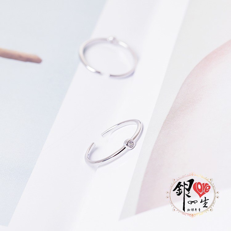 s925純銀 八心八箭 單鑽  簡約  戒