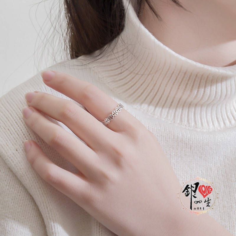 s925純銀 招財 銅錢 戒