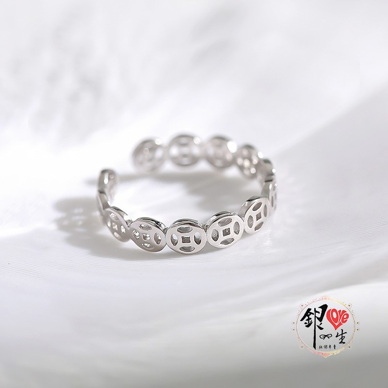 s925純銀 招財 銅錢 戒