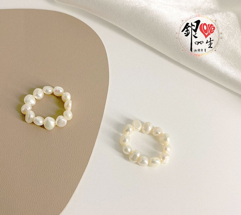 s925純銀  天然珍珠 氣質 仙氣 軟式 戒指