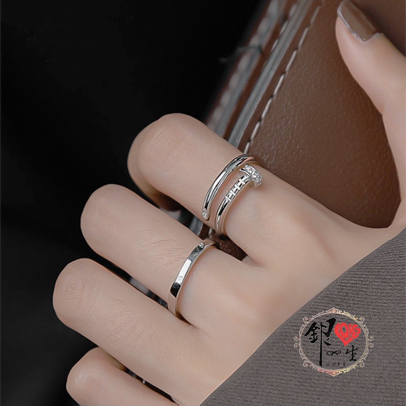 s925純銀 釘子 時尚 創意 造型 戒