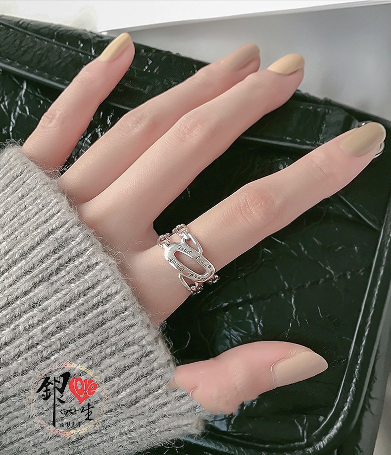 s925純銀戒指 復古 GOOD  LUCK 無限幸運 戒 