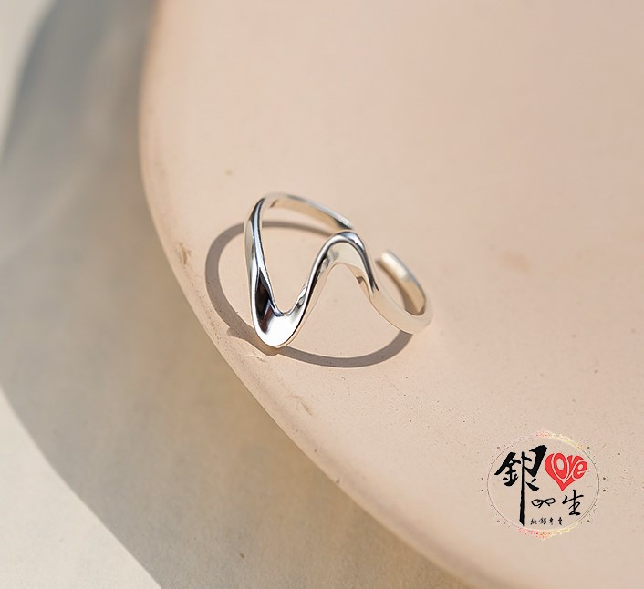 s925純銀戒指 歐美 簡約 S 造型 戒