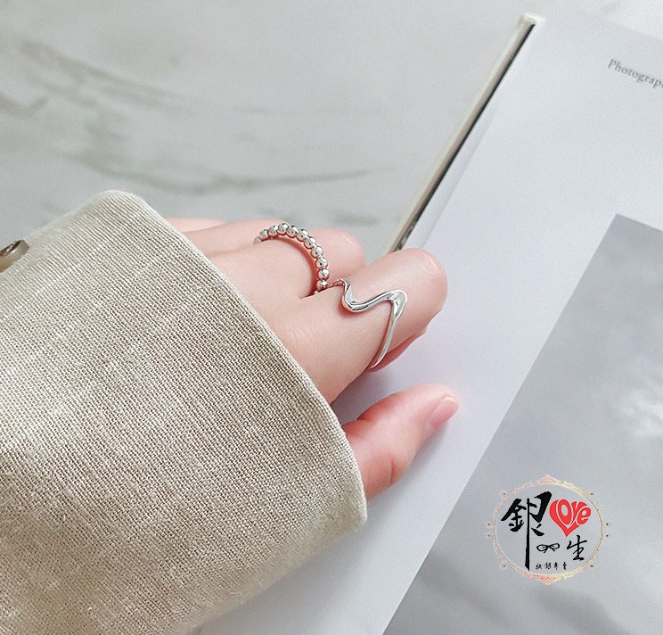 s925純銀戒指 歐美 簡約 S 造型 戒