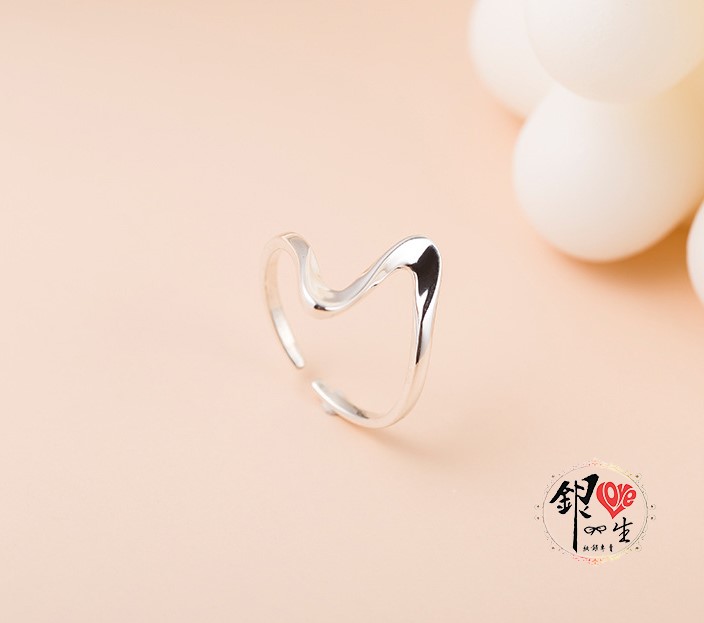 s925純銀戒指 歐美 簡約 S 造型 戒